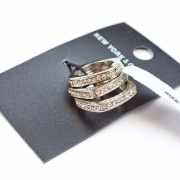 Jewelry - New York & Co Set Of 3 Stackable Rings Silver Tone